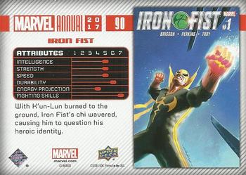 2017 Upper Deck Marvel Annual - Blue Foil #90 Iron Fist Back