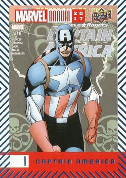 2017 Upper Deck Marvel Annual - Blue Foil #1 Captain America Front