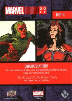2017 Upper Deck Marvel Annual - Dual Comic Patches #DCP-11 Vision / Scarlet Witch Back
