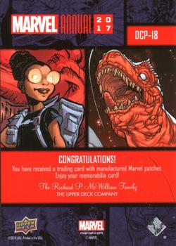 2017 Upper Deck Marvel Annual - Dual Comic Patches #DCP-18 Devil Dinosaur / Moon Girl Back