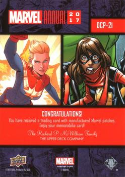 2017 Upper Deck Marvel Annual - Dual Comic Patches #DCP-21 Captain Marvel / Ms. Marvel Back