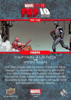 2017 Upper Deck Marvel Annual - Top 10 Fights #TF-10 Iron Man / Captain America Back