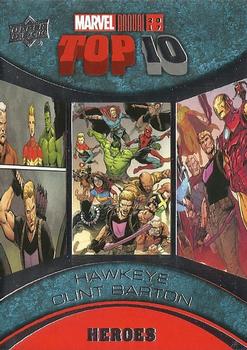 2017 Upper Deck Marvel Annual - Top 10 Heroes #TH-2 Hawkeye Front