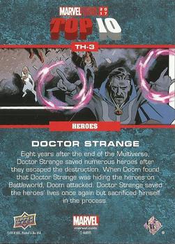 2017 Upper Deck Marvel Annual - Top 10 Heroes #TH-3 Doctor Strange Back