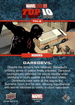 2017 Upper Deck Marvel Annual - Top 10 Heroes #TH-4 Daredevil Back