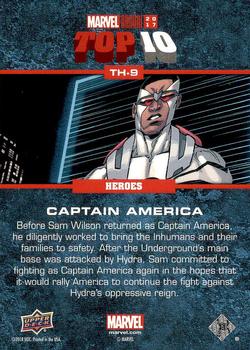 2017 Upper Deck Marvel Annual - Top 10 Heroes #TH-9 Captain America Back