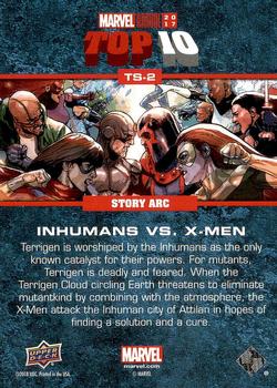 2017 Upper Deck Marvel Annual - Top 10 Story Arcs #TS-2 Inhumans vs. X-Men Back