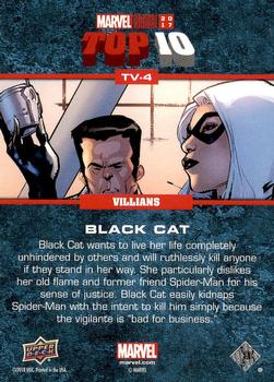2017 Upper Deck Marvel Annual - Top 10 Villains #TV-4 Black Cat Back