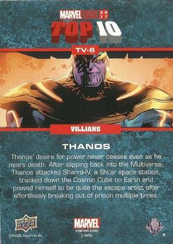 2017 Upper Deck Marvel Annual - Top 10 Villains #TV-6 Thanos Back