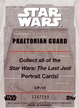 2017 Topps Star Wars: The Last Jedi - Character Portraits Red #CP-12 Praetorian Guard Back