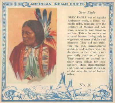 1954 Red Man American Indian Chiefs (T129) #10 Grey Eagle Front