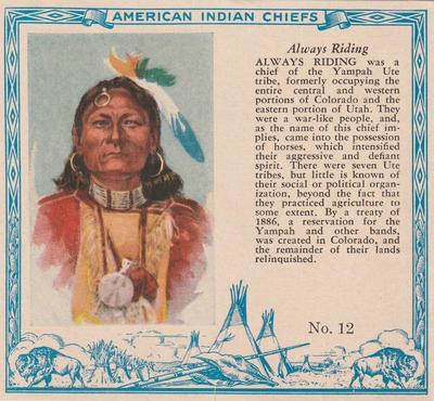 1954 Red Man American Indian Chiefs (T129) #12 Always Riding Front