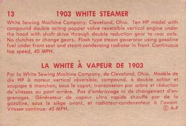 1959 Parkhurst Old Time Cars (V339-16) #13 1903 White Steamer Back