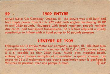 1959 Parkhurst Old Time Cars (V339-16) #29 1909 Entyre Back