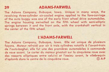 1959 Parkhurst Old Time Cars (V339-16) #39 1898 Adams-Farwell Back