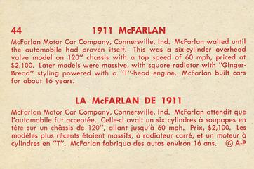 1959 Parkhurst Old Time Cars (V339-16) #44 1911 McFarlan Back