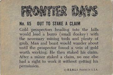 1956 Parkhurst Frontier Days (V339-5) #65 Out To Stake A Claim Back
