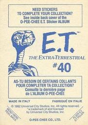 1982 O-Pee-Chee E.T. The Extraterrestrial Album Stickers #40 Face to face Back