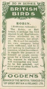 1905 Ogden's British Birds #13 Robin Back