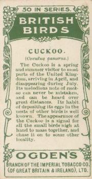 1905 Ogden's British Birds #22 Cuckoo Back