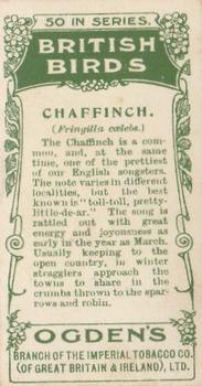 1905 Ogden's British Birds #24 Chaffinch Back