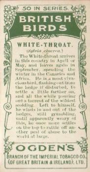 1905 Ogden's British Birds #47 White-Throat Back