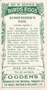 1908 Ogden's Cigarettes British Birds' Eggs #11 Kingfisher Back