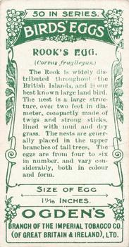 1908 Ogden's Cigarettes British Birds' Eggs #12 Rook Back
