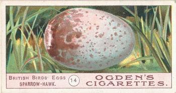 1908 Ogden's Cigarettes British Birds' Eggs #14 Sparrow Hawk Front