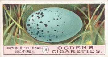 1908 Ogden's Cigarettes British Birds' Eggs #15 Song Thrush Front