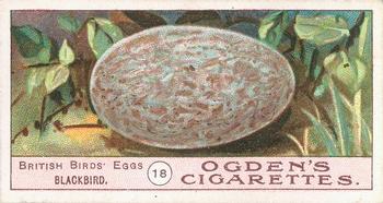 1908 Ogden's Cigarettes British Birds' Eggs #18 Blackbird Front