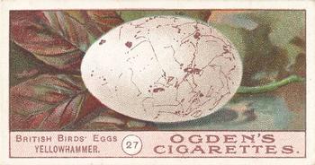 1908 Ogden's Cigarettes British Birds' Eggs #27 Yellowhammer Front