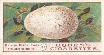 1908 Ogden's Cigarettes British Birds' Eggs #31 Red-Backed Shrike Front