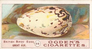 1908 Ogden's Cigarettes British Birds' Eggs #38 Great Auk Front