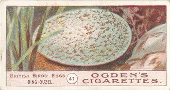 1908 Ogden's Cigarettes British Birds' Eggs #41 Ring Ouzel Front