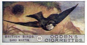 1909 Ogden's British Birds 2nd Series #65 Sand Martin Front