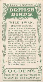 1909 Ogden's British Birds 2nd Series #74 Wild Swan Back