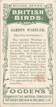 1909 Ogden's British Birds 2nd Series #78 Garden Warbler Back