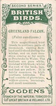 1909 Ogden's British Birds 2nd Series #83 Greenland Falcon Back