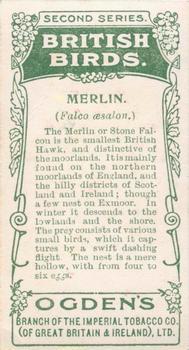 1909 Ogden's British Birds 2nd Series #90 Merlin Back