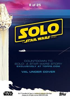 2018 Topps Countdown to Solo: A Star Wars Story #8 Val Under Cover Back