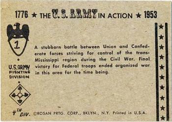 1961 Rosan U.S. Army in Action (W528-2) #1 Battle Of Pea Ridge 1862 Back