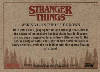 2018 Topps Stranger Things #31 Waking up in the Upside Down Back