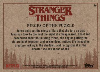 2018 Topps Stranger Things #56 Pieces of the Puzzle Back