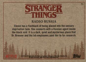 2018 Topps Stranger Things #71 Radio Russia Back