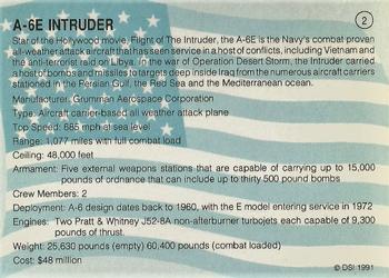 1991 DSI Desert Storm Weapons & Specifications #2 A-6E Intruder Back