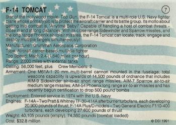 1991 DSI Desert Storm Weapons & Specifications #7 F-14 Tomcat Back