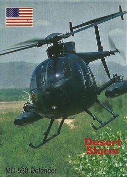 1991 DSI Desert Storm Weapons & Specifications #13 MD-530 Defender Special Ops Helicopter Front