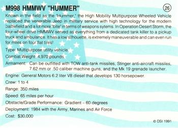 1991 DSI Desert Storm Weapons & Specifications #26 M998 HMMWV 