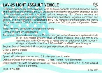 1991 DSI Desert Storm Weapons & Specifications #38 LAV-25 Light Assault Vehicle Back